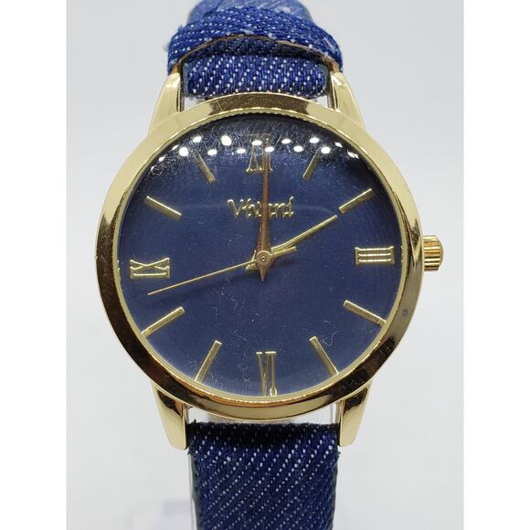 Vivani WAC5341KL 0520. Blue face with gold accents denim blue band.